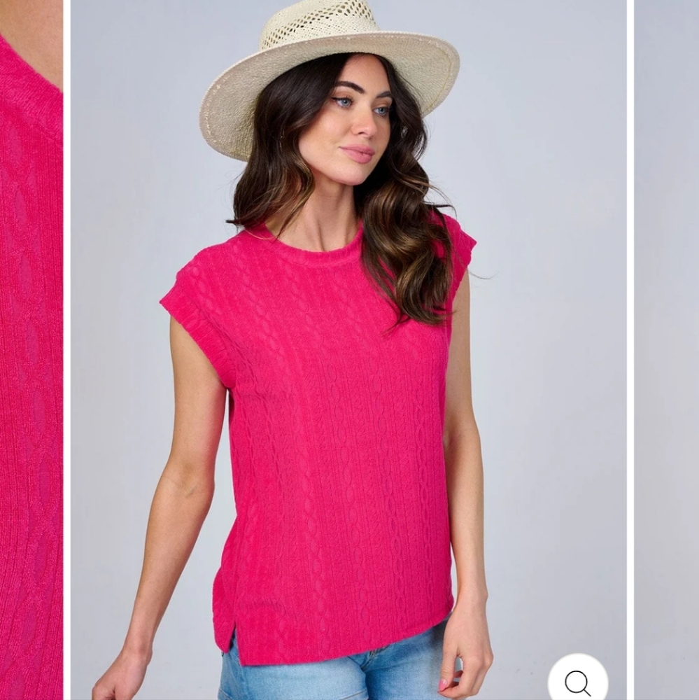 89 Women's Pink Light Sweater Tank Top